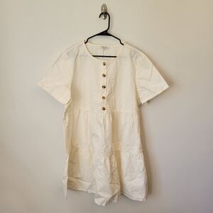 NWT Madewll White Button-Down Short Sleeve Dress